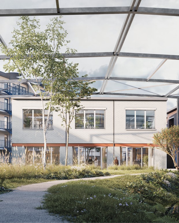 Commons spaces, inside the cluster of houses