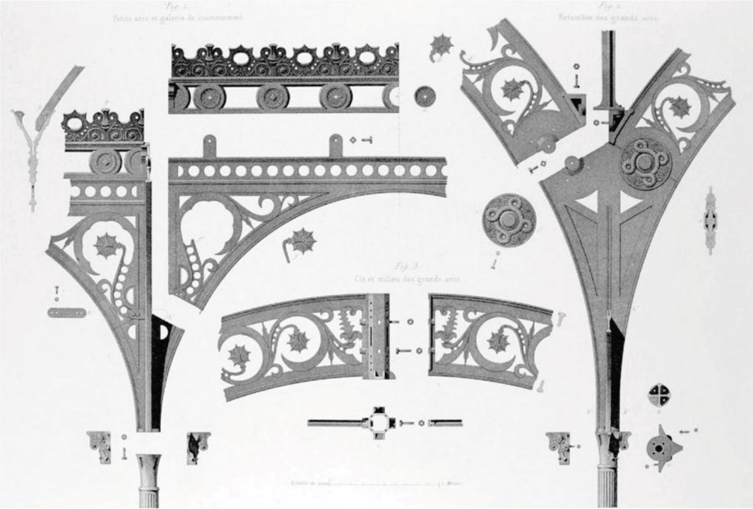 Details of Sainte-Geneviève library by the architect Henri Labrouste, Paris, 1851